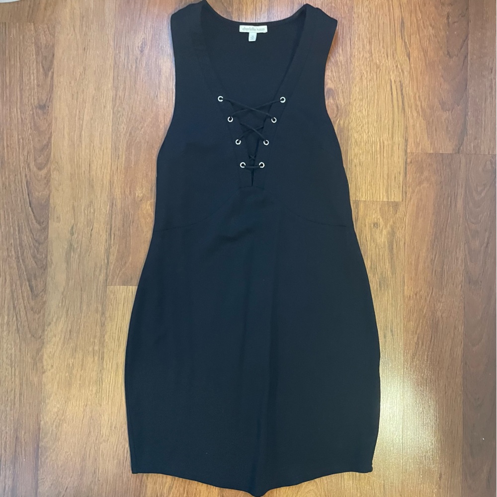 black mini dress